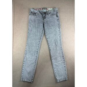 Billabong Jeans Women Size 7 Gray The Skinny‎ Low Rise Acid Wash Denim